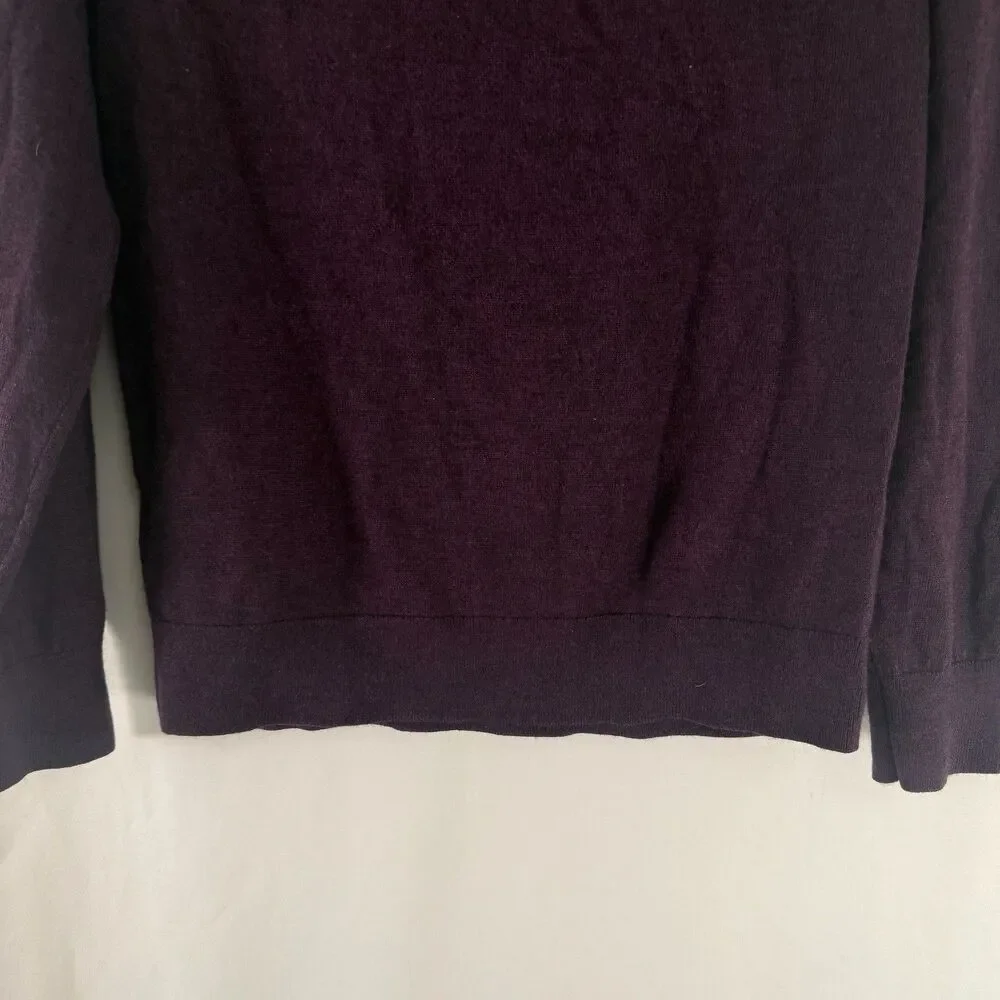 J. Crew Wool Blend Sweater Men's medium Burgundy Collared Long Sleeve Knit